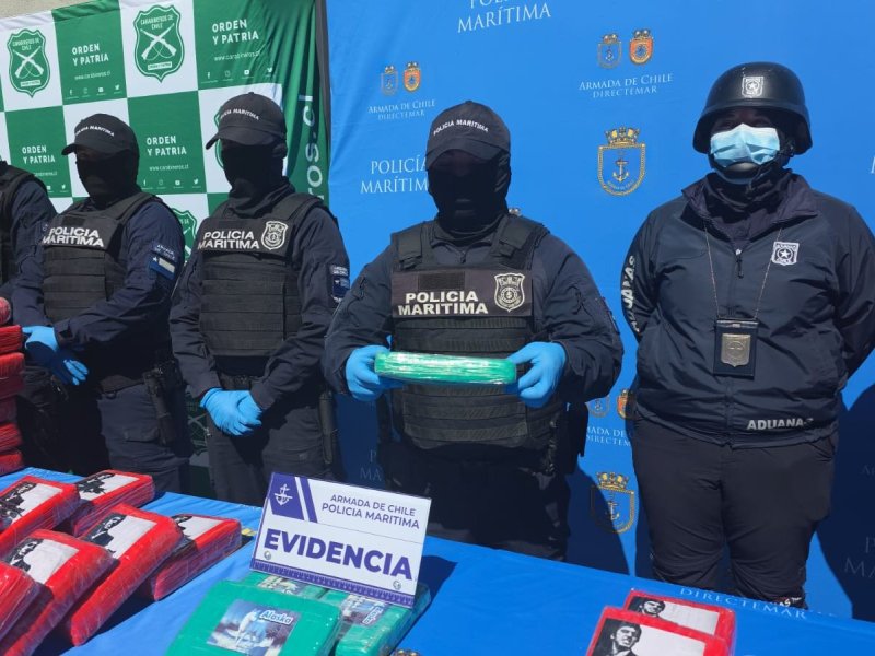 Trabajo interangencial permite la incautación de cerca de 850 kilos de marihuana creepy en el puerto de San Antonio