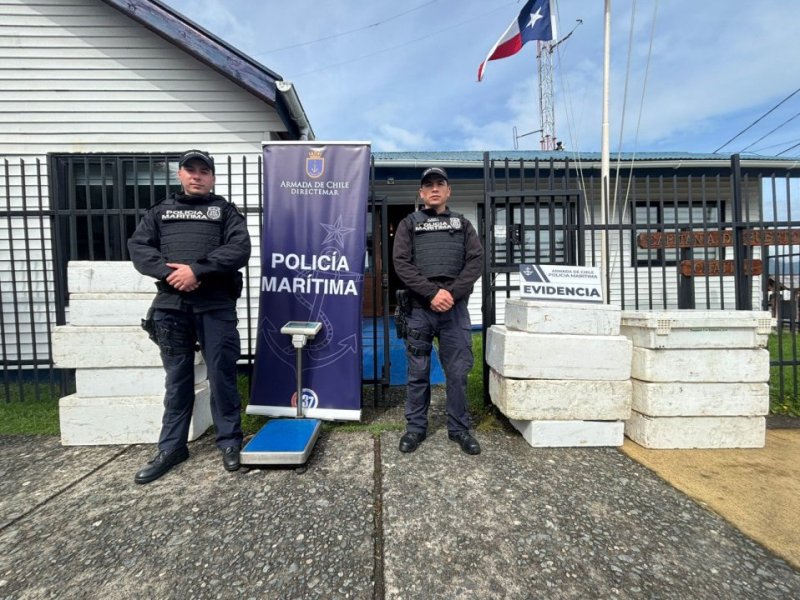 La Policía Marítima de Chaitén incauta más de 160 kilos de recursos hidrobiológicos sobreexplotados
